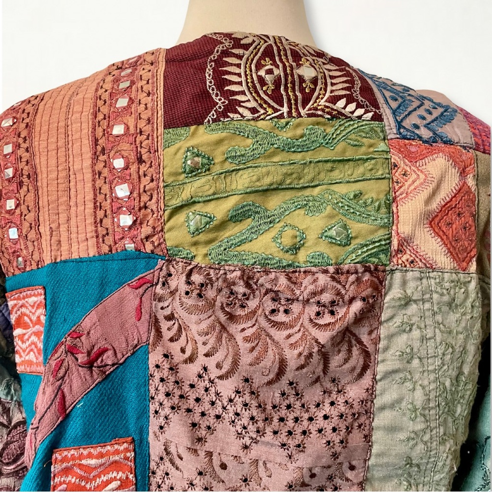 Colorful Quilted Patchwork Jacket Scared Threads … - image 6